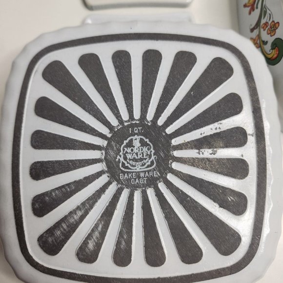 Vintage 3-Piece Nordic Ware Cast Bake Ware Casserole 2 Qt Bundt 1 1/2 Qt 1 Qt - Picture 13 of 15